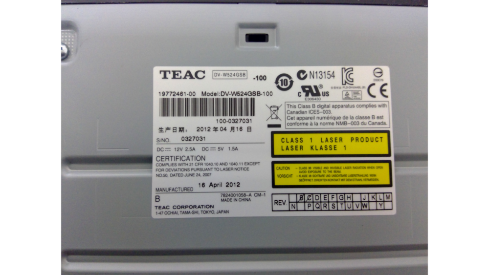 TEAC DVD-RW Drive Model DV-W524GSB-100 - Image 6