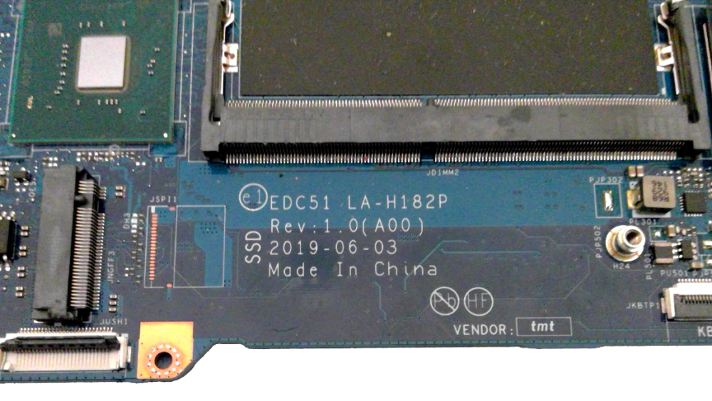 DELL 3541 EDC51 LA-H182P CN-0DTNGJ Mainboard W SRFCN I7-9850H CPU N19M-Q3-A1 - Image 2