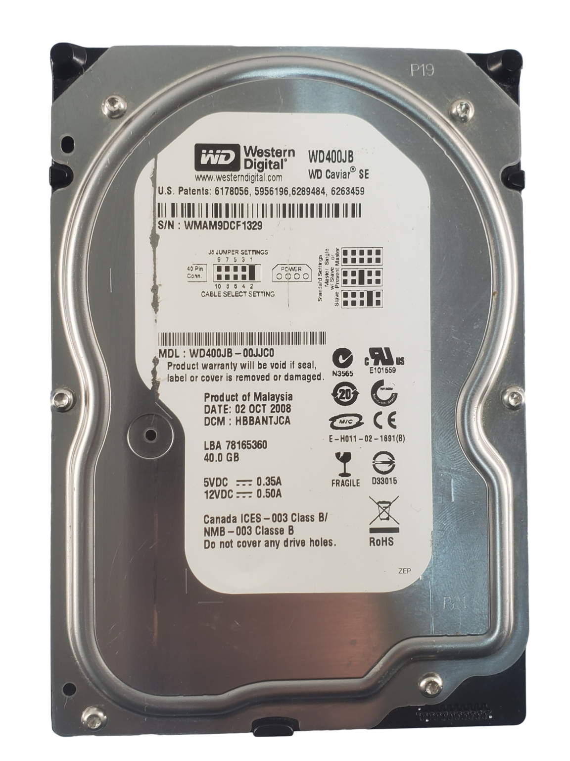 Western Digital WD400JB 40GB Hard Drive