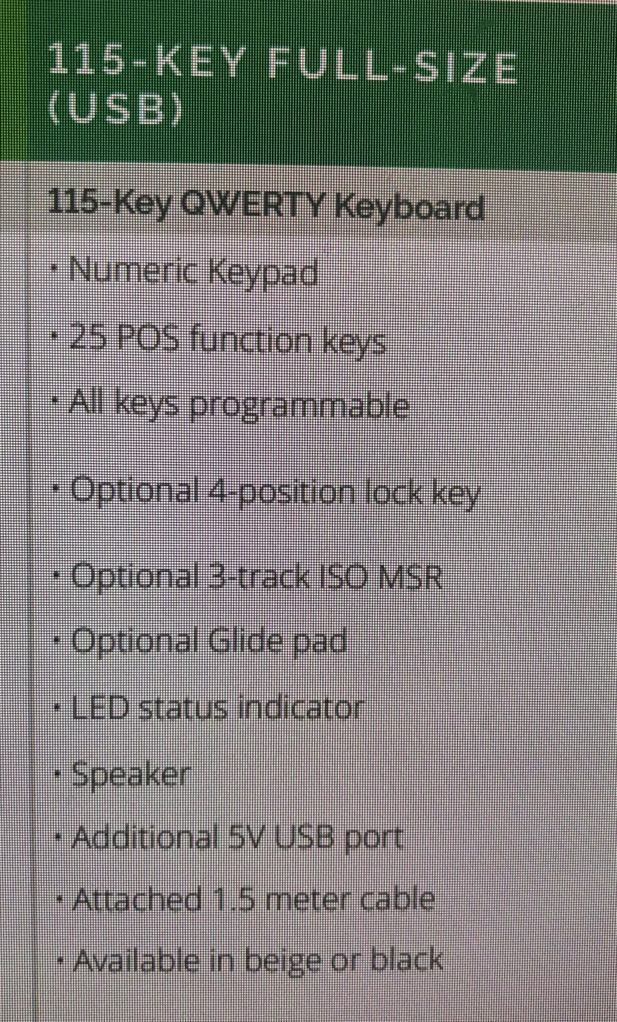 NCR POS USB Keyboard 115 key - Image 8