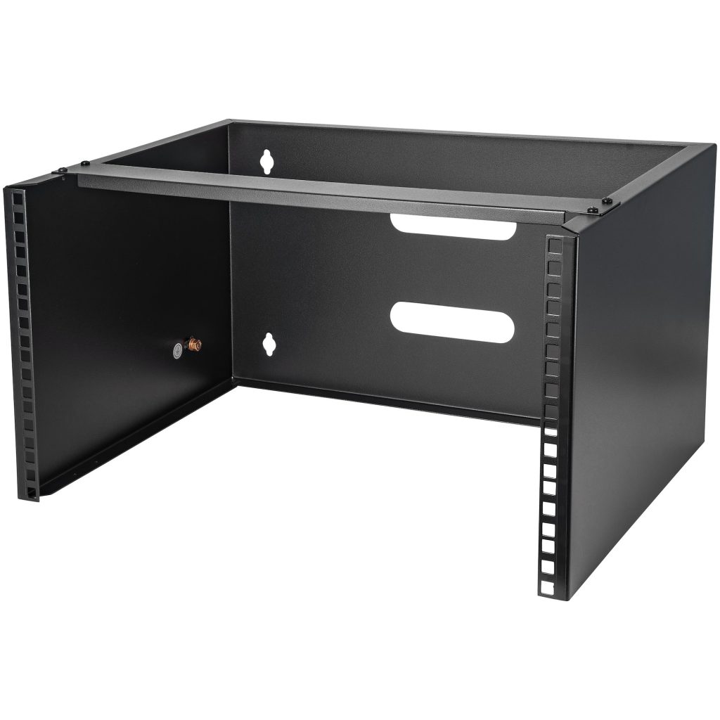 6U Wall Mount Network Rack - 14 Inch Deep (Low Profile) - 19" Patch Panel Bracket for Shallow Server and IT Equipment