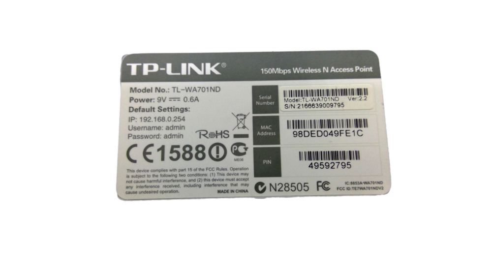 TP-LINK Wireless N Access Point Wi-Fi Booster 150 Mbps TL-WA701ND - Image 4